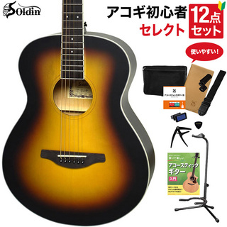 Soldin SFG-15 BSS アコースティックギター 教本付きセレクト12点セット 初心者セット OOOサイズ サテン塗装