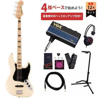 美品　Squier Jazz Bass Affinity ベーススタンド付 Squier by Fender Affinity Series Jazz Bass Maple Fingerboard White