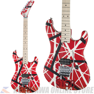 EVH Striped Series 5150 Maple Fingerboard -Red with Black and White Stripes-