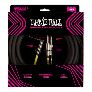 ERNIE BALL#6411 Instrument and Headphone Cable【☆★おうち時間充実応援セール★☆~6.16(日)】
