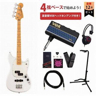 Fender Player II Mustang Bass PJ Maple FB Polar White VOXヘッドホンアンプ3付属エレキベース初心者セットR【WE