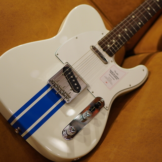 Fender 2023collection Made in Japan Traditional 60s Telecaster, Olympic White with Blue Competition Stripe
