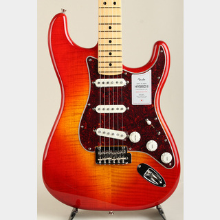 Fender 2024 Collection Hybrid II Stratocaster Maple Flame Sunset Orange Transparent 【S/N JD24021111】