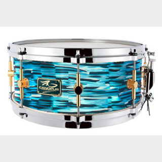 canopus The Maple 6.5x14 Snare Drum Turquoise Oyster