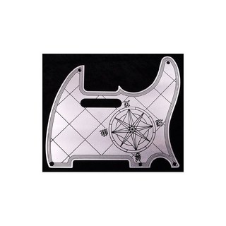 B，W&R Custom Engraved Aluminium Pickguard TL用 Compass BLK