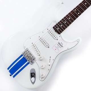 Fender 2023 Collection Traditional 60s Stratocaster (Olympic White with Blue Competition Stripe/Rosewood)