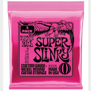 ERNIE BALL3223 PN 3SET Super Slinky Nickel Wound Electric Guitar Strings 09-42 3セットパック 【渋谷店】