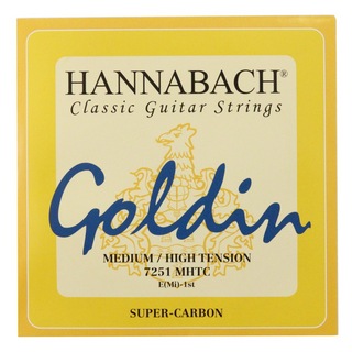HANNABACH7251MHT Goldin ミディアムハイテンション 1弦用 バラ弦 クラシックギター弦×3本