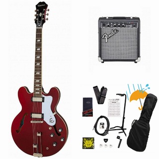 Epiphone Riviera Sparkling Burgundy (SBU) エレキギター セミアコ Fender 10Wアンプ付属エレキギター初心者セットR