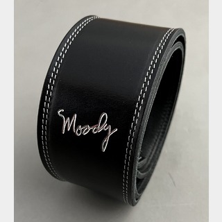 moody MOODY STRAPS Leather&Leather2.5" Standard -Black/Black- "Silver Stitch&Logo"【NEW】