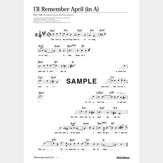 楽譜 I’ll Remember April（in A）