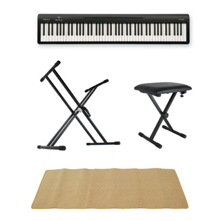 Rolandローランド FP-10 BK 電子ピアノ ポータブルピアノ X型スタンド X型椅子 ピアノマット(クリーム)付きセット