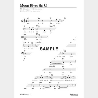 楽譜 Moon River（in C／原曲キー）