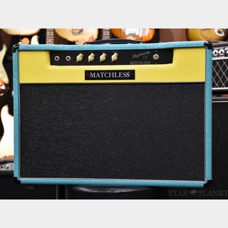 Matchless Lightning 15 Combo -Shower Curtain Turquoise & Yellow Tolex- 2000s USED!!