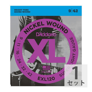 D'Addario ダダリオ 【1セット】 D'Addario 09-42 EXL120 Super Light エレキギター弦