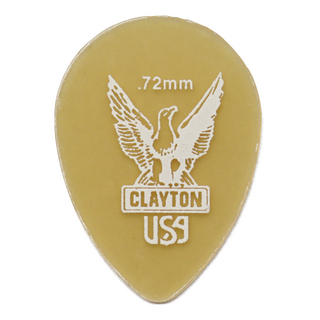 CLAYTONクレイトン UST72 Ultem Gold 0.72mm スモールティアドロップ ギターピック×12枚