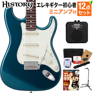 HISTORY HST-Standard/VC DLB エレキギター 初心者12点セット 【ミニアンプ付き】 日本製 ストラトキャスタータイプ