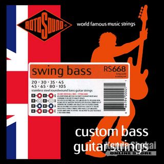 ROTOSOUNDSwing Bass 66 Standard 8-Strings Set Stainless Steel Roundwound, RS668 (.020-.105)