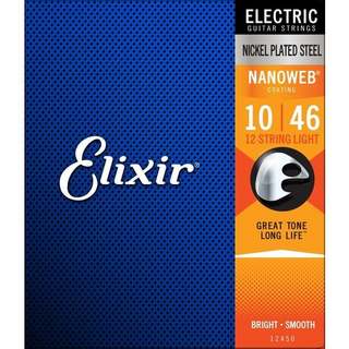 Elixir NANOWEB with ANTI-RUST #12450 12-String Light 10-46 エレキギター弦 12弦 ナノウェブ【池袋店】