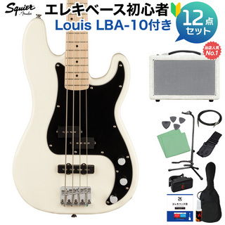 Squier by Fender Affinity Series Precision Bass PJ Black Pickguard Olympic White ベース 初心者12点セット