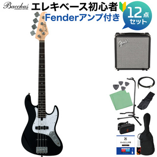 BacchusWJB-Mini BLK ベース 初心者12点セット 【Fenderアンプ付】 ジャズベースタイプ ミニサイズ