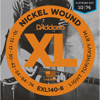 D'AddarioEXL140-8 10-74 8-String ライトトップヘビーボトム8弦エレキギター弦