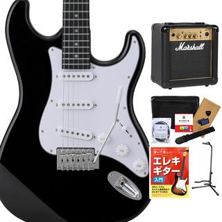 BUSKER'S BUSKER'S BST-Standard BLK エレキギター初心者セット マーシャルアンプ付き ストラトキャスター