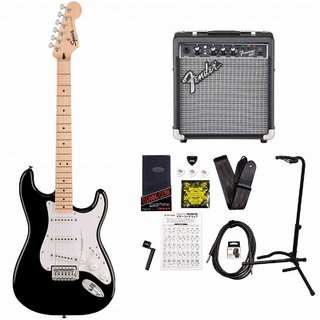 Squier by Fender Sonic Stratocaster Maple Fingerboard White Pickguard Black FenderFrontman10Gアンプ付属エレキギター初