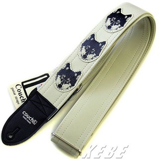 Couch Guitar Strap 狼・狼・狼・シロ [Wolf Guitar Strap All White]