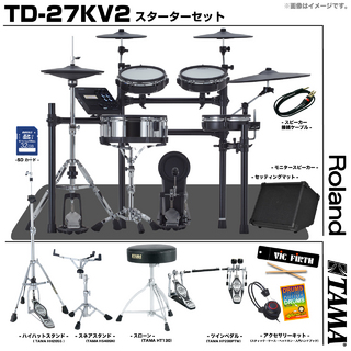 Roland TD-27KV2-S [ アンプ付き ツインペダルセット TAMA ]【サマーバーゲン!! ローン分割手数料0%(24回迄)】◇