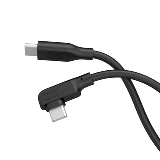 CIOUSB type C to C 片側L字 1m ブラック USBケーブル 急速充電対応 シリコン充電ケーブル