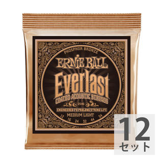 ERNIE BALLアーニーボール 2546 Everlast Coated PHOSPHOR BRONZE MEDIUM LIGHT アコースティックギター弦 ×12セット