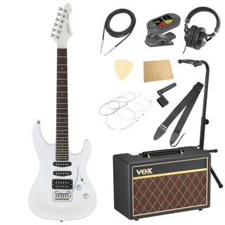 Aria Pro IIアリアプロ MAC-STD Pearl White エレキギター VOXアンプ付き 入門11点 初心者セット