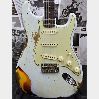 Fender Custom Shop~Custom Collection~ 1960 Stratocaster Heavy Relic -Aged Sonic Blue over 3 Color Sunburst-