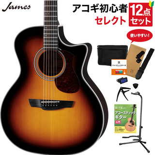 JamesJ-300C BBT アコースティックギター 教本付きセレクト12点セット 初心者セット エレアコ 生音にエフェクト