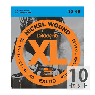 D'Addario ダダリオ 【10セット】 D'Addario 10-46 EXL110 Regular Light エレキギター弦