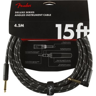 Fender フェンダー Deluxe Series Instrument Cables SL 15' Black Tweed ギターケーブル