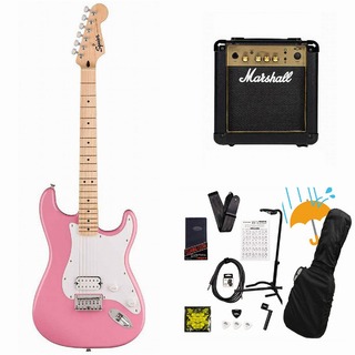 Squier by Fender Sonic Stratocaster HT H Maple FB WH PG Flash Pink Marshall MG10アンプ付属エレキギター初心者セットR【