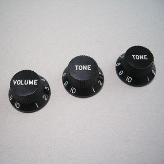 MontreuxStrat 1V2T knob set Black(3) #818 コントロールノブ・インチ/ミリ兼用