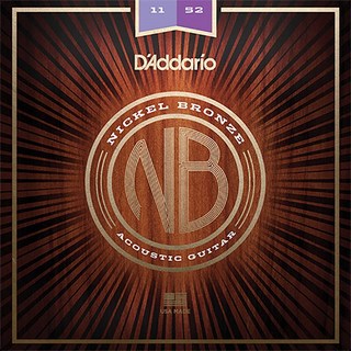 D'Addario Nickel Bronze Wound Acoustic Guitar Strings [NB1152/Custom Light， 11-52]