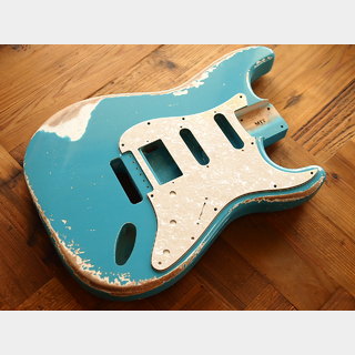 MJT Stratocaster Type Body HSS - Alder - Tiffany Blue - Heavy Relic