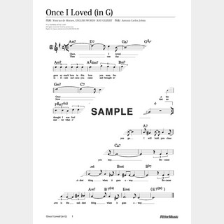 楽譜Once I Loved（移調バージョン in G）