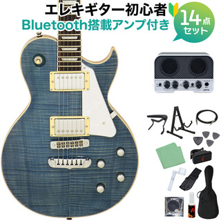 Aria Pro II PE-AE200 LRBL エレキギター初心者14点セット Bluetooth搭載ミニアンプ付