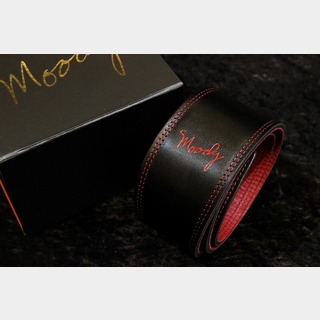 moody straps Leather/Leather 2.5" Standard Black/Red