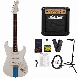 Fender2023 MIJ Traditional 60s Stratocaster Rosewood FB Olympic White Blue Competition Stripe MarshallMG10