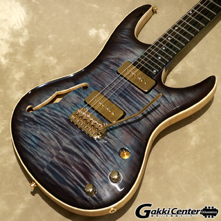 Valenti Guitars Nebula Carved Semihollow, Violet Blue(dark burst)