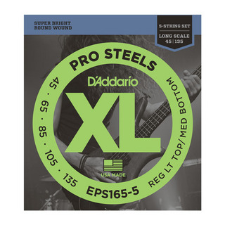 D'Addario ProSteels EPS165-5 Regular Light Top Medium Bottom 45-135 Long Scale 5strings【池袋店】