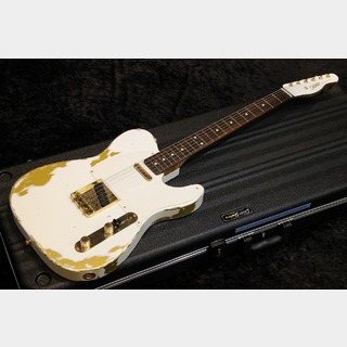 Xotic XTC-1 Olympic White Over Aztec Gold Heavy Aged "5A Grade Flame Maple Neck" #3564