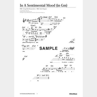 楽譜 In A Sentimental Mood（in Gm）