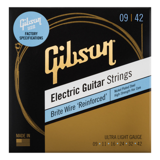 Gibson ギブソン SEG-BWR9 Brite Wire Reinforced Ultra-Light エレキギター弦×3セット